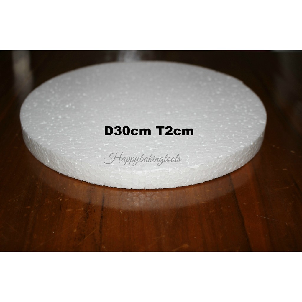 Tatakan styrofoam D30 T2cm, alas kue styrofoam bulat gabus, tatakan cake styrofoam alas cake