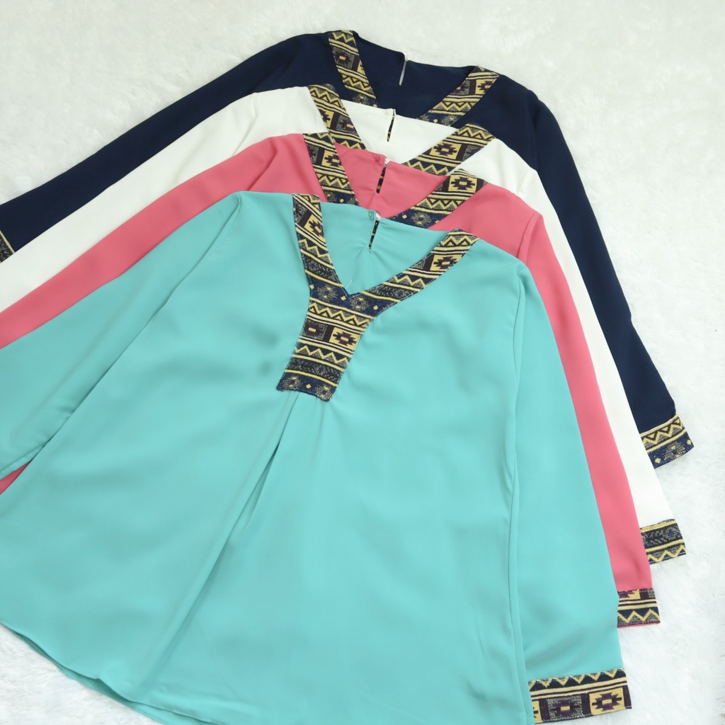 Etnik Blouse/blouse motif etnik/blouse atasan wanita/fashion wanita trendy