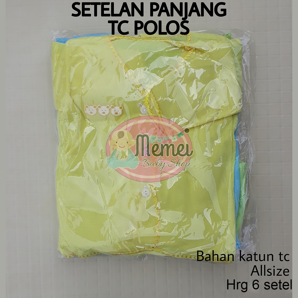 1 LUSIN (12 set) Setelan bayi panjang POLOS grosir TERMURAH