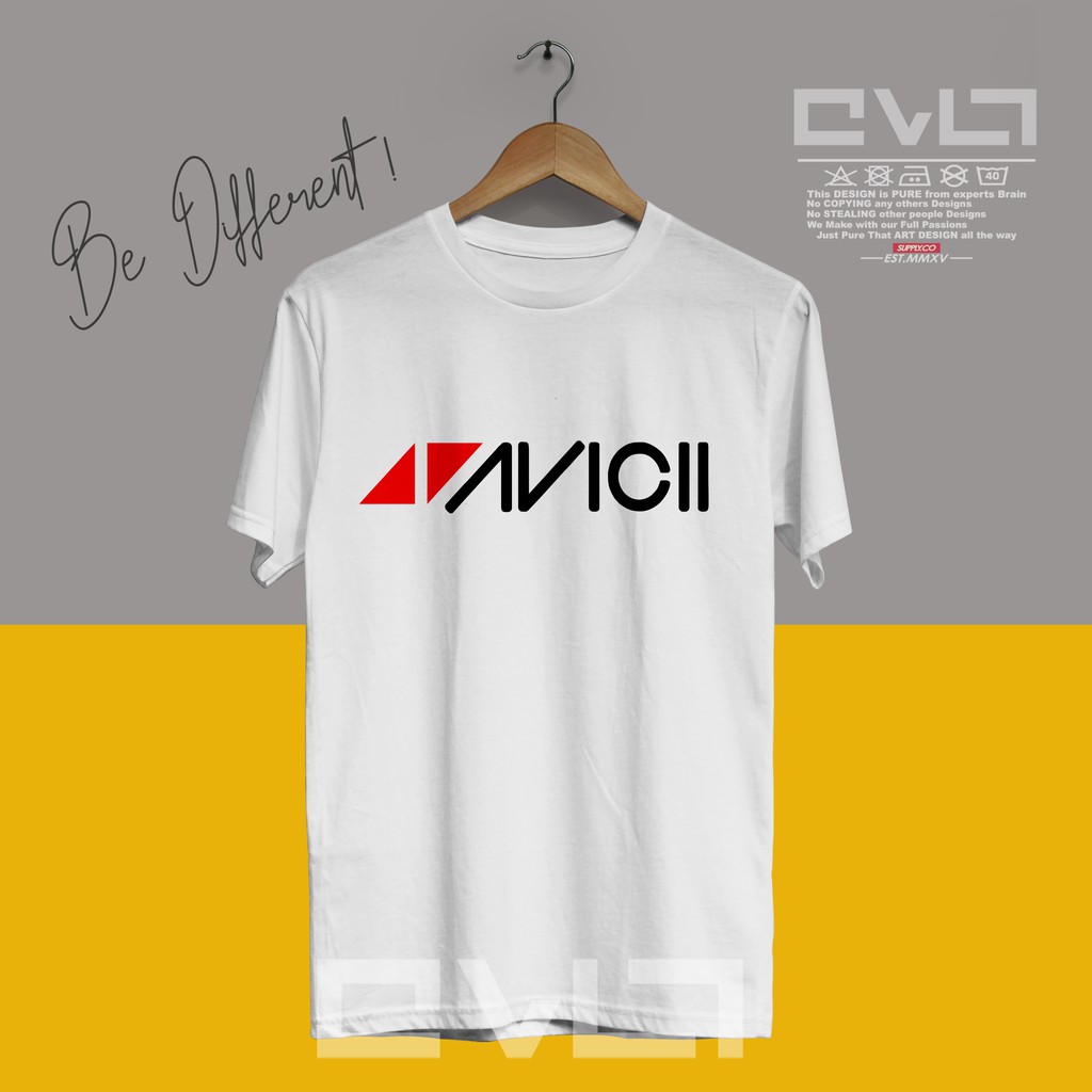 Kaos / Baju Musik Dj AVICII Logo V.1 Kaos Musik Keren Murah -ANKY CLOTHING