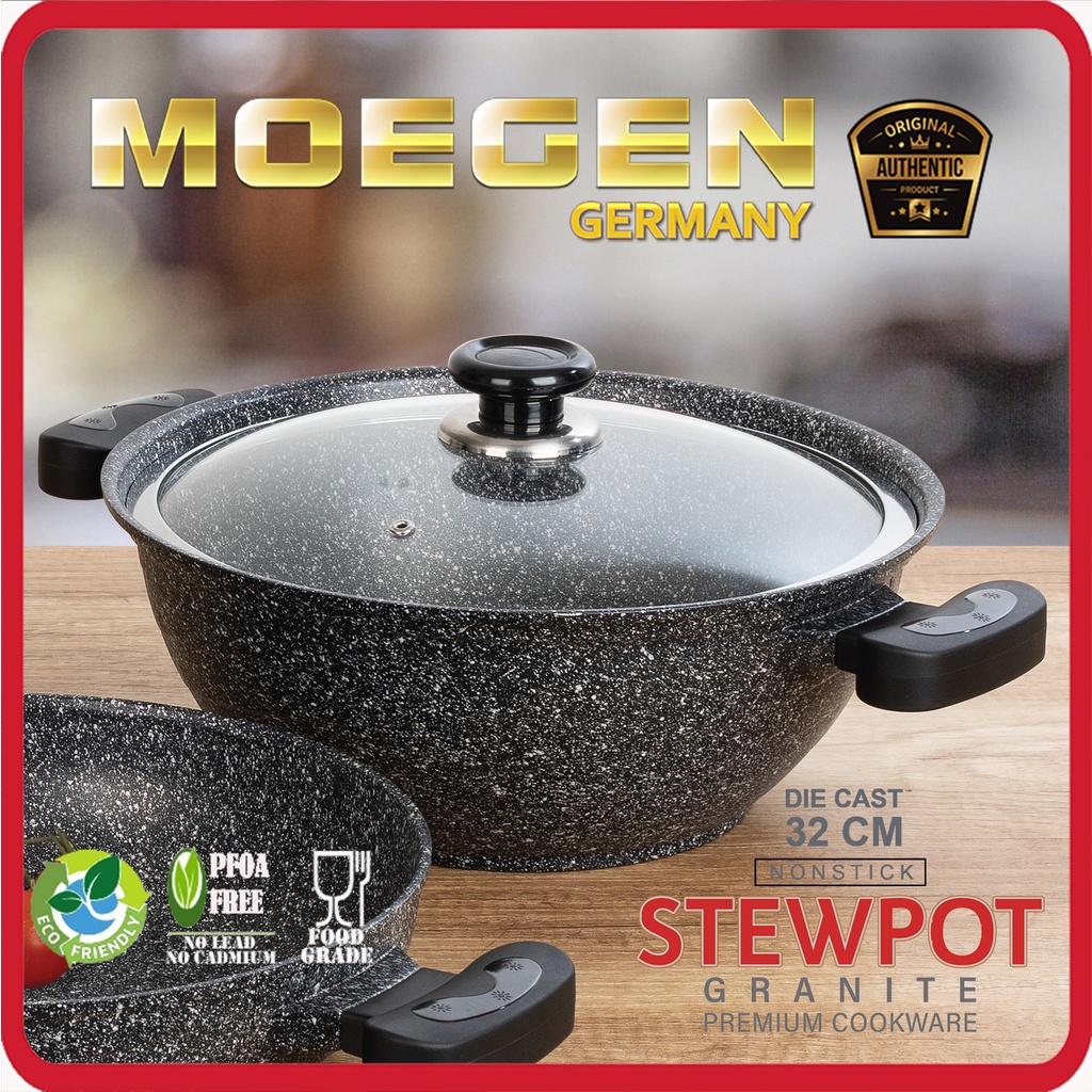 MOEGEN GERMANY STEWPOT 32CM GRANITE ANTI LENGKET ORIGINAL