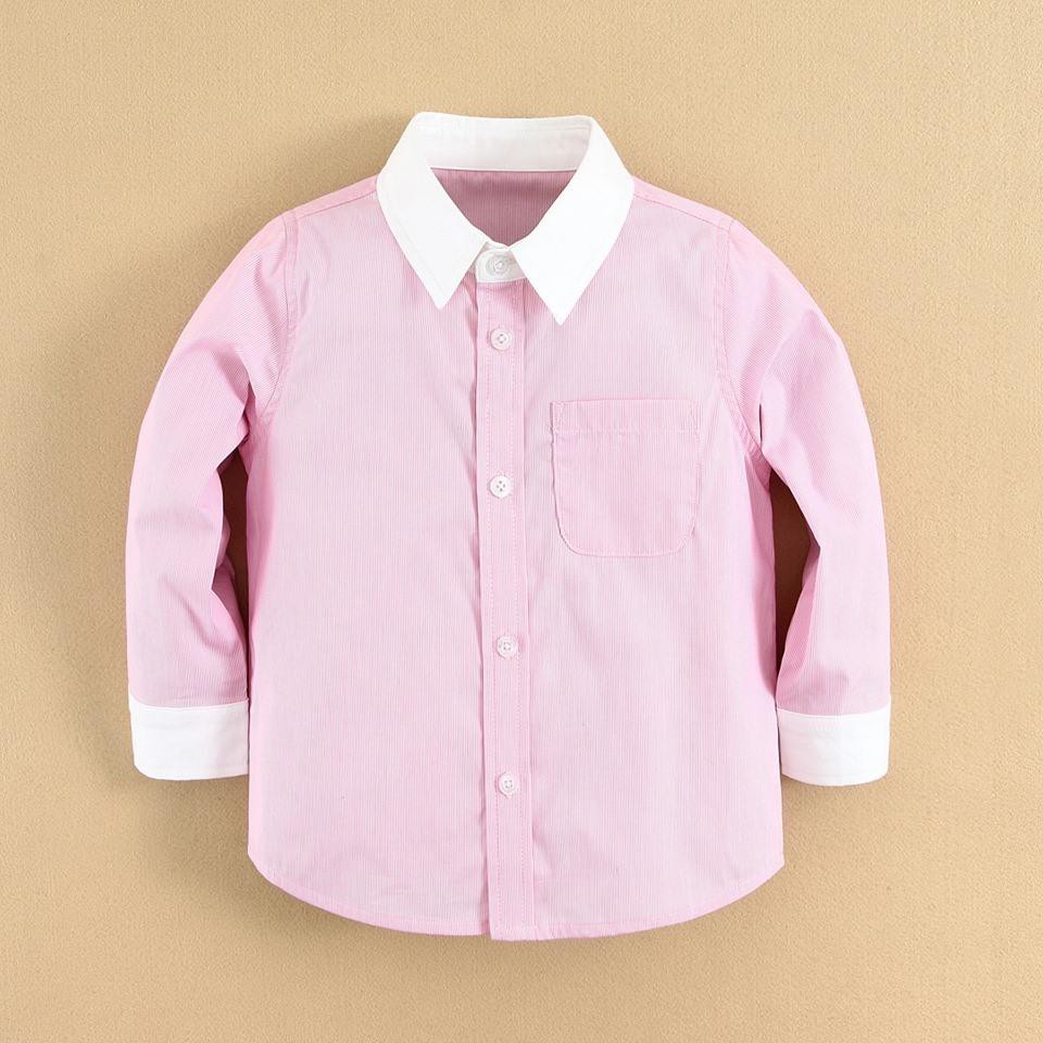 KIDS LONG SHIRT PLAIN BLUE / PINK