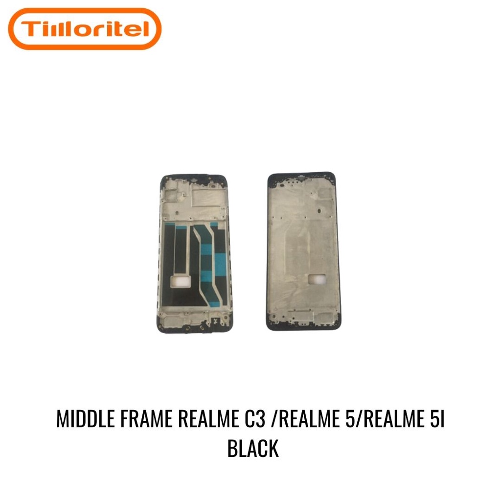 TULANGAN TENGAH/TATAKAN LCD REALME C3 /REALME 5/REALME 5I HITAM