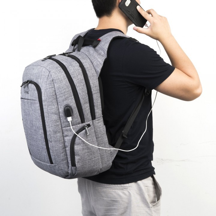 Tas DTBG D8234W 17.3 Inch Slim Laptop Backpack USB Port Bag Grey