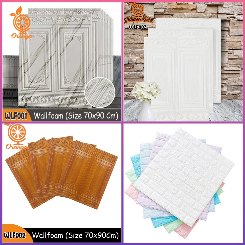 TERMURAH Wallpaper 3D foam batu bata ukuran 70 x 77cm