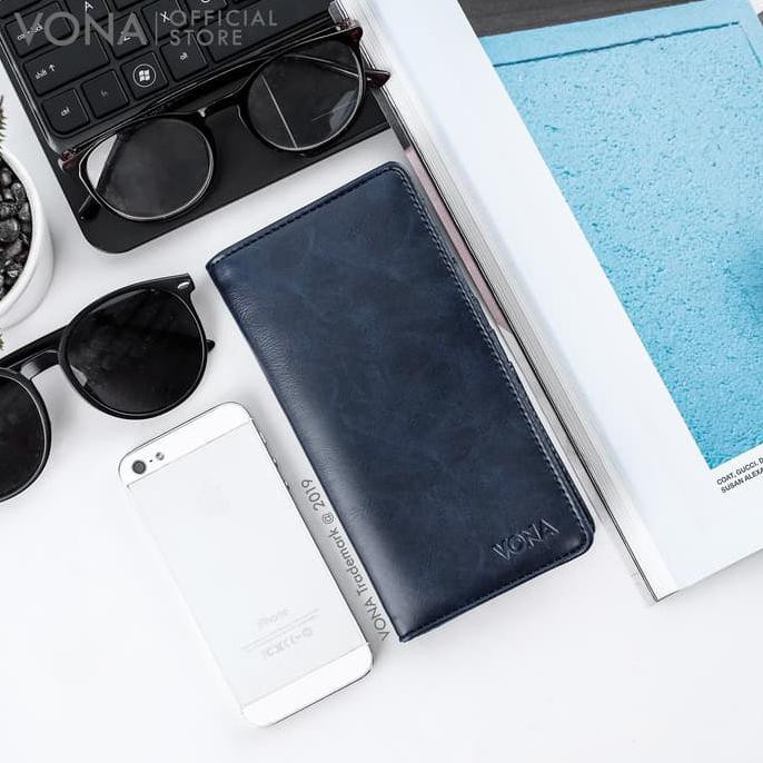 VONA Dompet Pria Panjang Kulit PU - Leather Tan - HUNTER - Tan