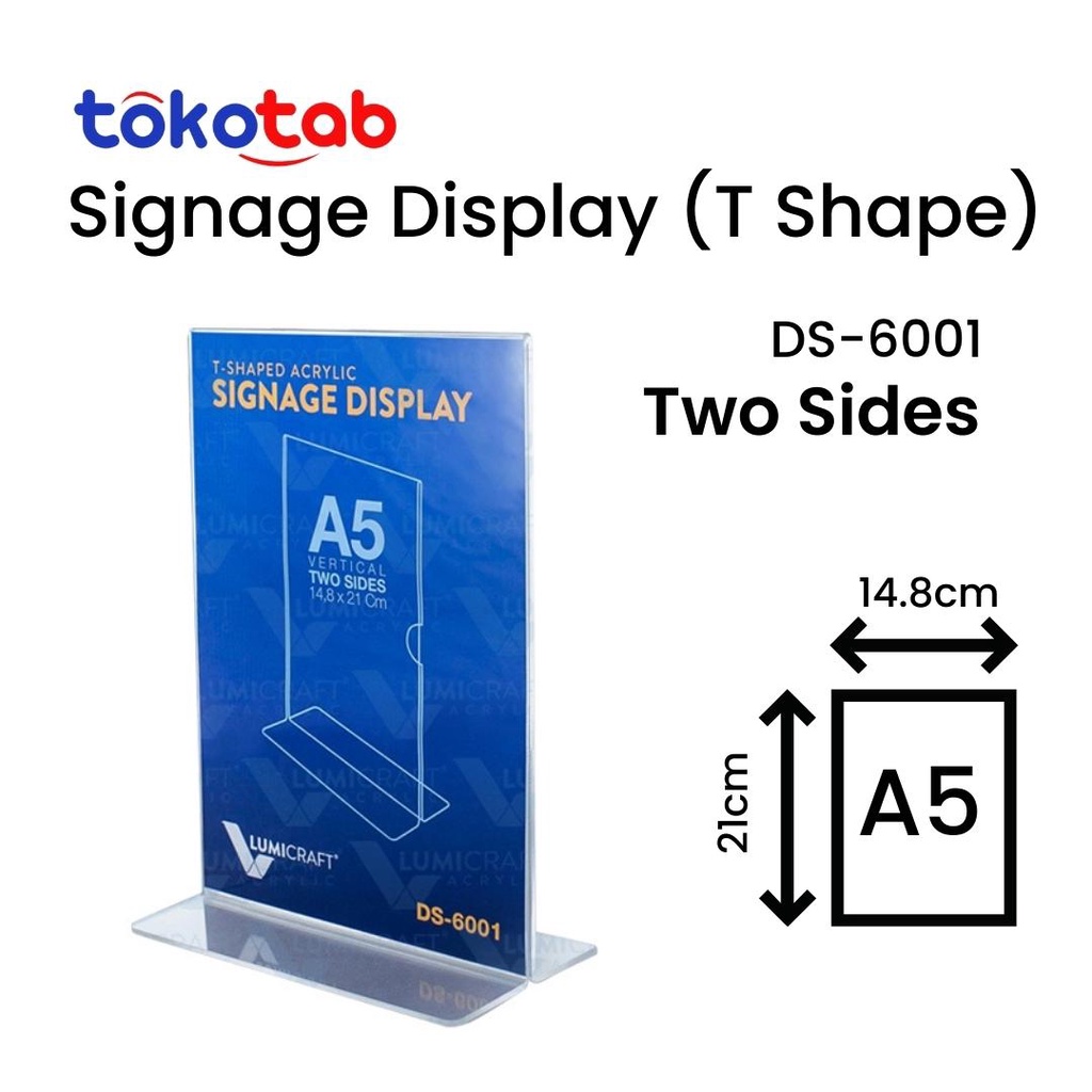 

Tokotab - Acrylic Display Sign Holder A5 Vertical 2 Sisi DS-6001