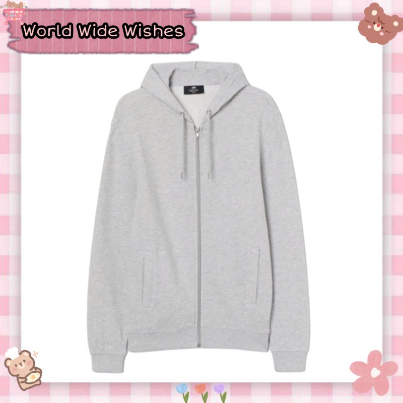 HOODIE GRAY ZIPPER H&M, 100% ORIGINAL, LENGKAP DENGAN TAG LABEL DAN WASHINGTAG H&M