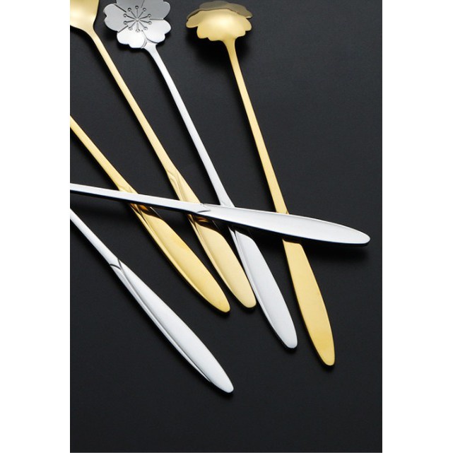Sendok Teh Bunga Stainless Steel Cantik dan Unik New