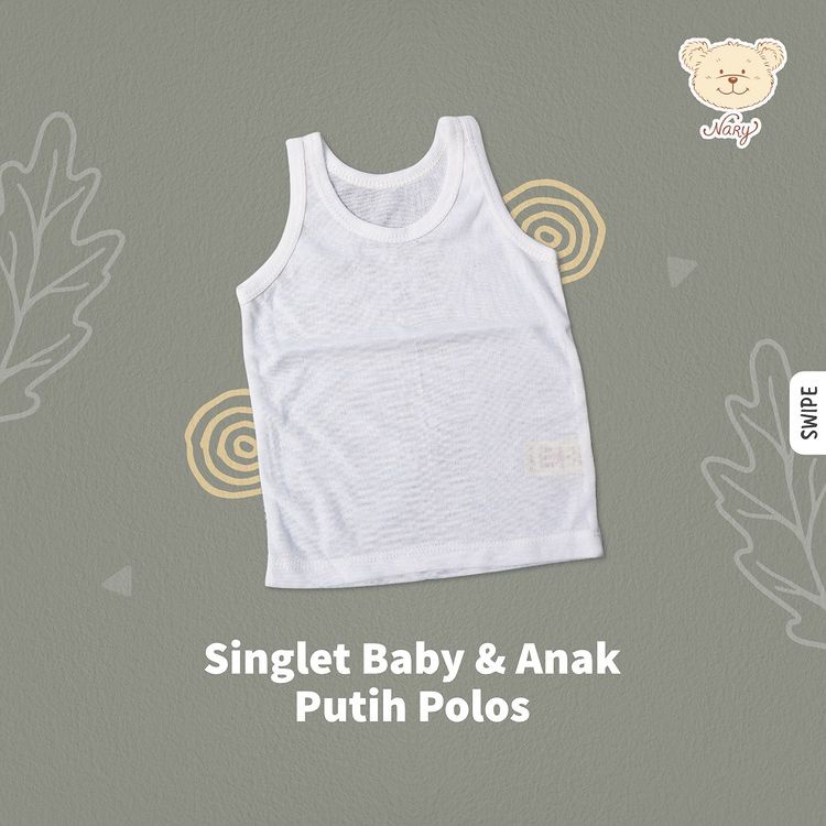 Nary Singlet Putih Polos Baby dan Anak