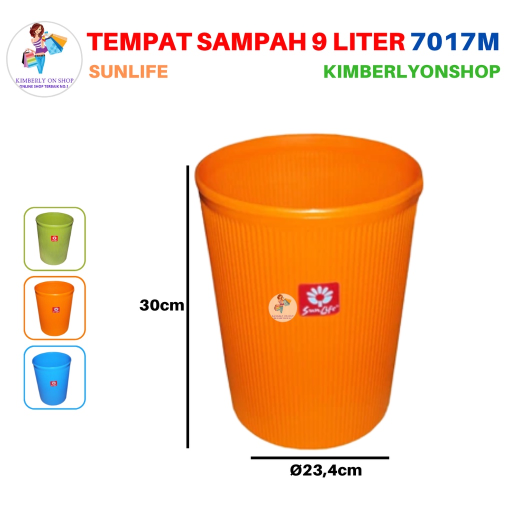 Tempat Sampah Bulat Rose Dustbin 9 Liter 7017 M Sunlife