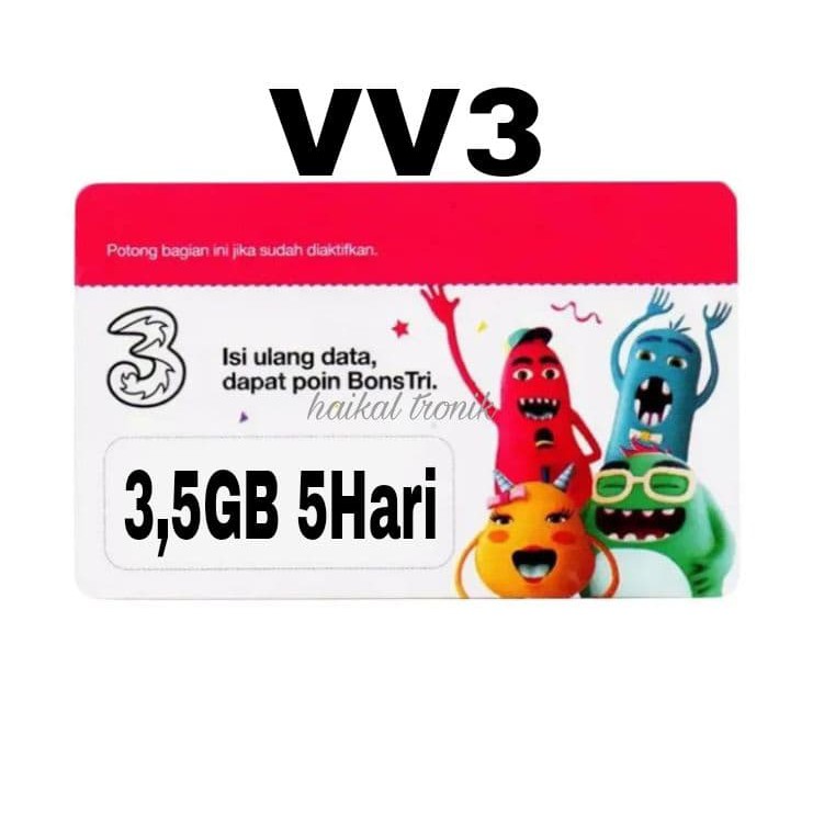 Voucher kuota data TRI 3,5GB 5Hari