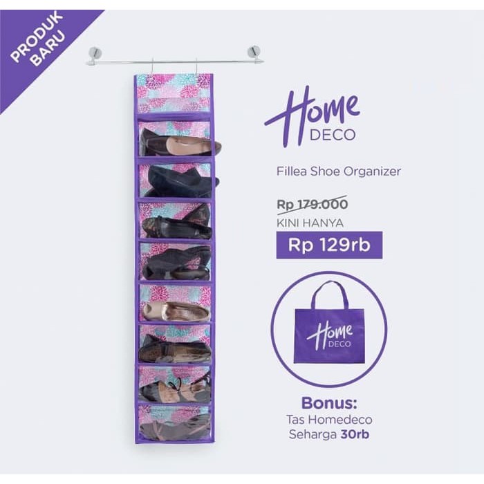 RAK SEPATU GANTUNG Homedeco Fillea Shoes Organizer Sepatu Rak Gantung Sepatu Tempat Sepatu