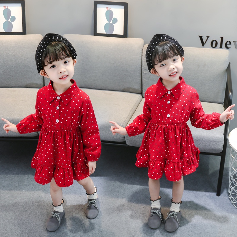 Meonky Official Shop Baju anak Cewek /Kualitas Import /Motif Polkadotte Love Heart To heart/ 100 % Premium Cocok Untuk Usia 3 Sampai 4 tahun (G - 8)-3