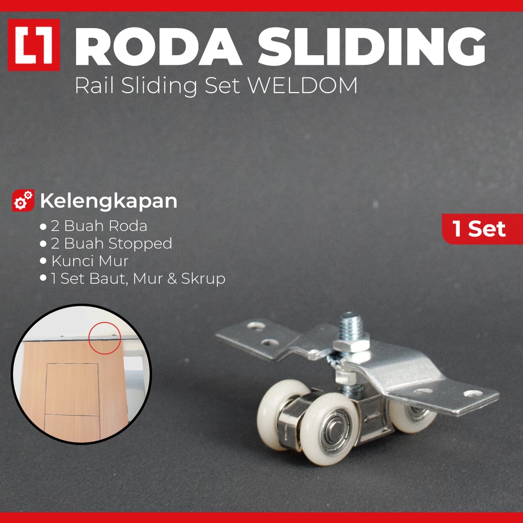 Jual Roda Husky Rail Pintu Geser Gantung Sliding Track 1 Set Weldom
