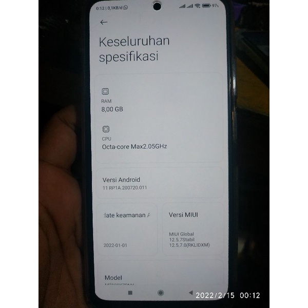 REDMI NOTE 10S 8/128 BEKAS SECOND