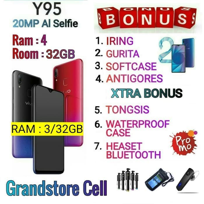 VIVO Y95 RAM 4 64 GARANSI RESMI VIVO INDONESIA -