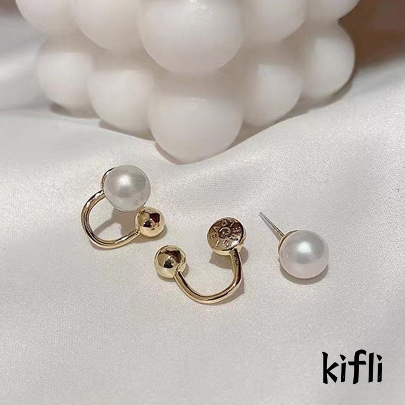 Anting Tusuk Silver S925 Desain Simple Hias Mutiara Untuk Wanita