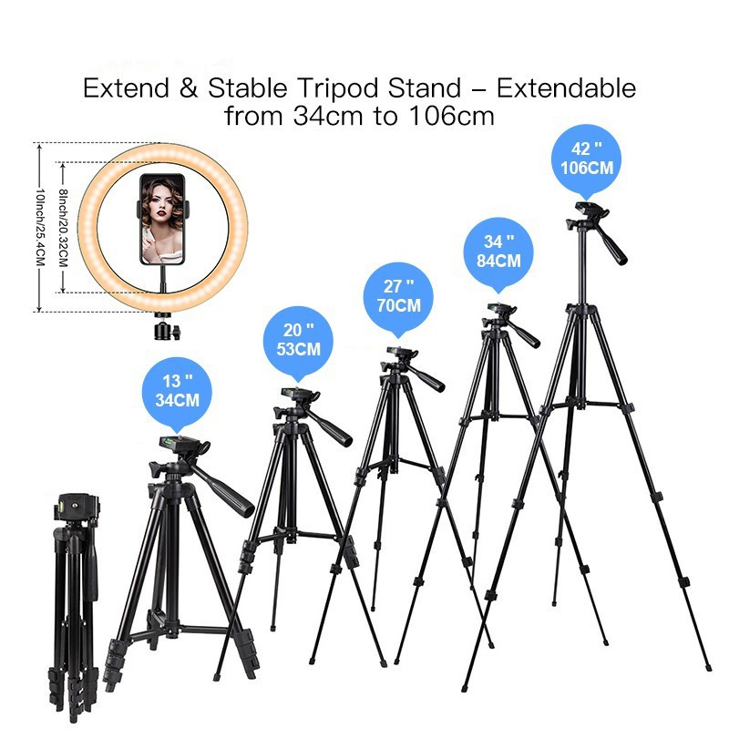 [BLACK EDITION] TRIPOD 3120A / TRIPOD KAMERA HP 1 METER / FOLDABLE CAMERA MOBILE / TRIPOD WT-3120A