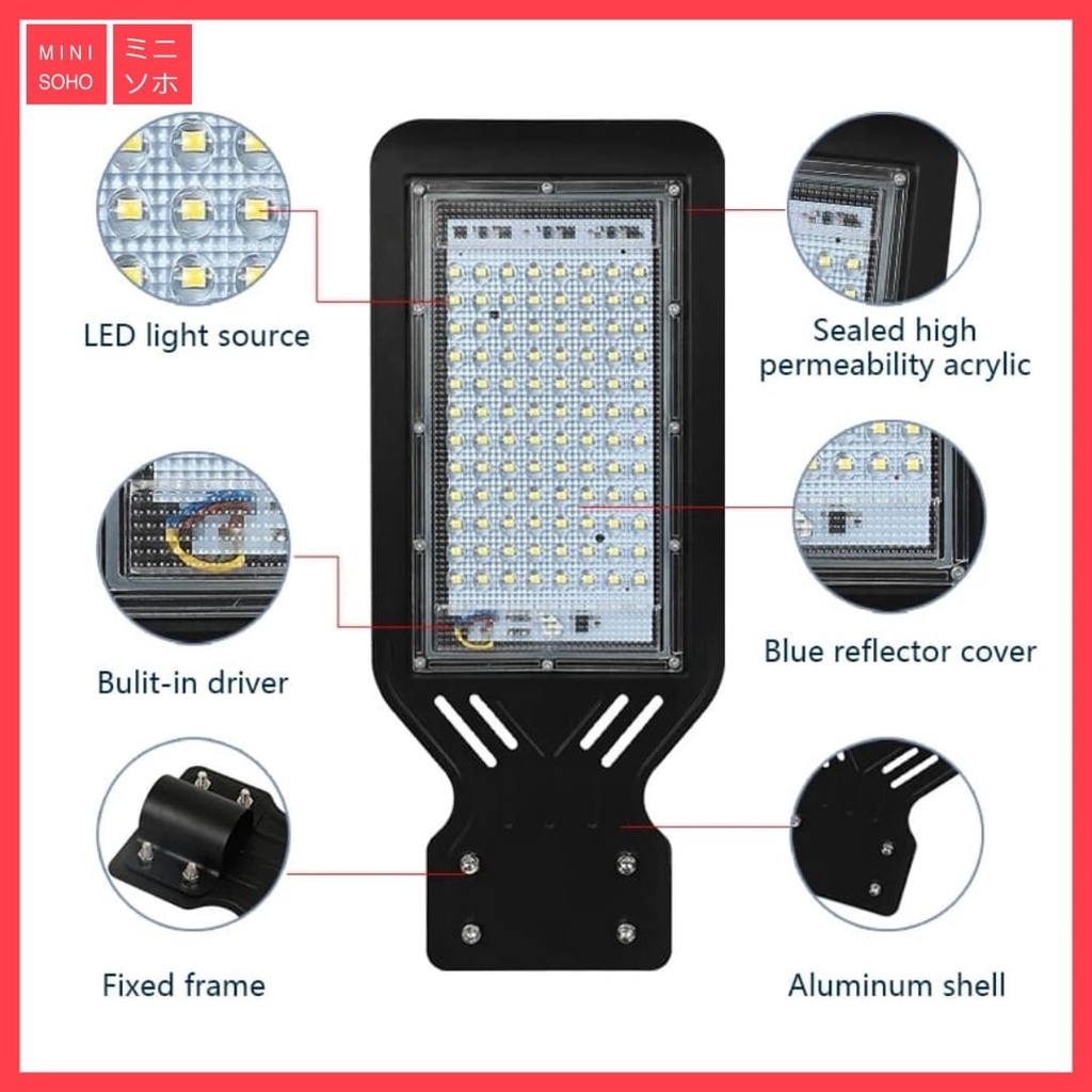 Lampu Jalan PJU LED 50W Watt Model Plat Tipis Ekonomis