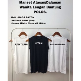 BAJU MANSET WANITA POLOS LENGAN BUNTUNG MANSET BAJU BAHAN SPANDEK JERSEY BB 40 - 85kg MANSET BUNTUNG WANITA