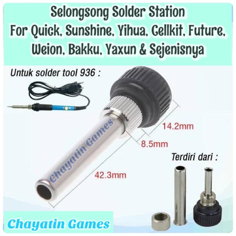 Selongsong Solder Station Quick &amp; Sunshine Type 936 908 907 &amp; Lainnya