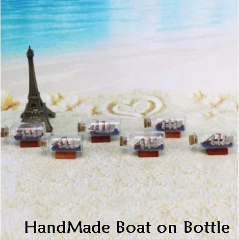 Miniatur HomeMade Boat On Bottle Hiasan Pajangan Kado Unik