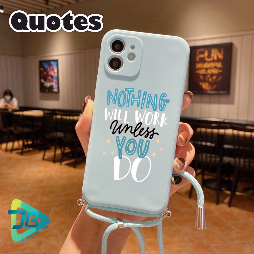 SOFTCASE SILIKON SLINGCASE TALI LANYARD STRAP PHONE MACARON PELINDUNG KAMERA QUOTES OPPO VIVO SAMSUNG XIAOMI REALME IPHONE ALL TYPE JB5434
