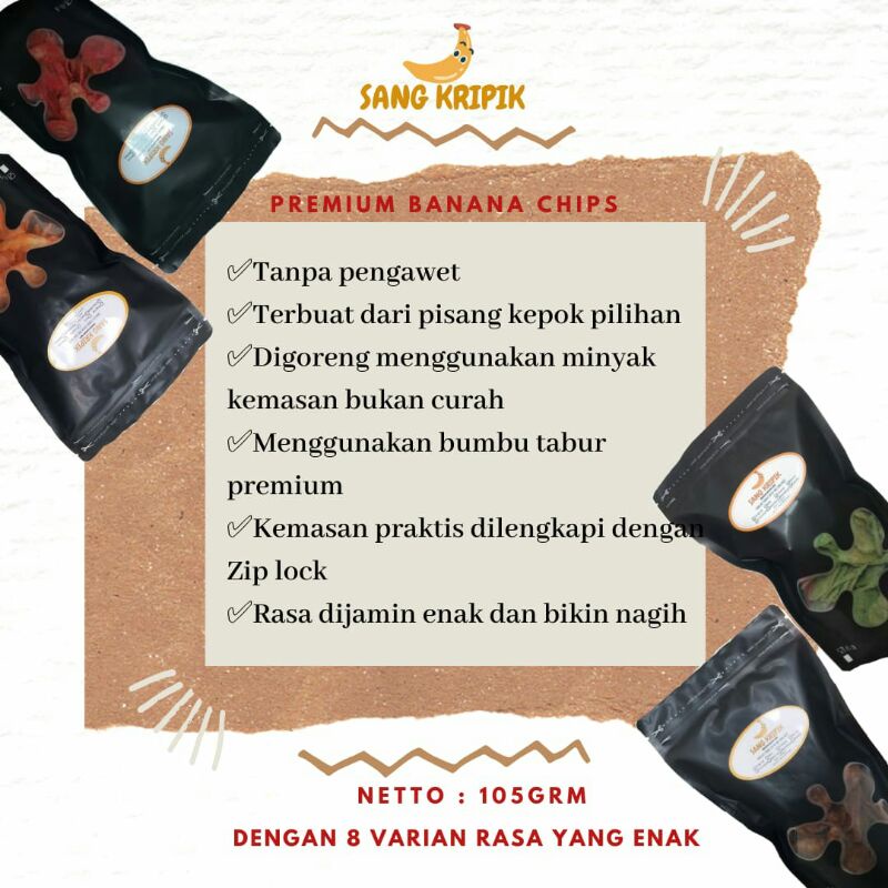 

[SANG KRIPIK] Keripik Pisang Premium Seal Pack (Gratis Packing Dus)