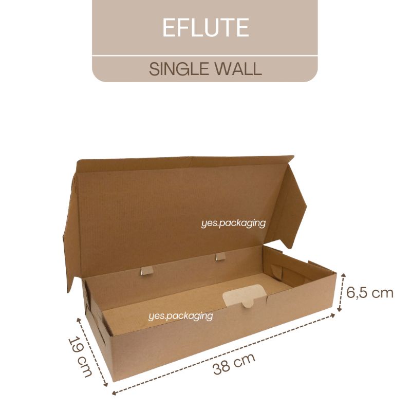 

[38x19x6,5cm] EFLUTE Corrugated Single Wall Box Kotak Kemasan Souvenir Hampers Multipurpose Box
