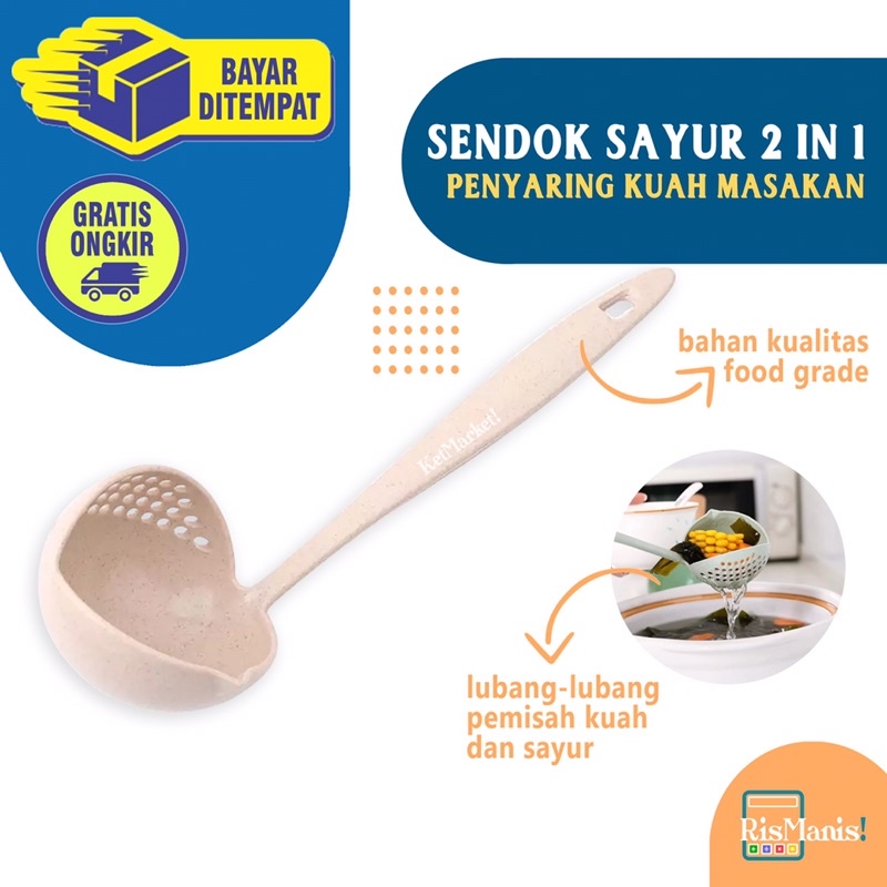 SOUP COLANDER SPOON - Sendok Sayur Pemisah Kuah Masakan Centong Dapur 2 in 1 Saringan Ampas Makanan