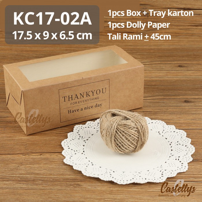 

Kotak Box Kue KC17-02A Roll Cake Roti Brownies Cookies Nastar Bolu dll