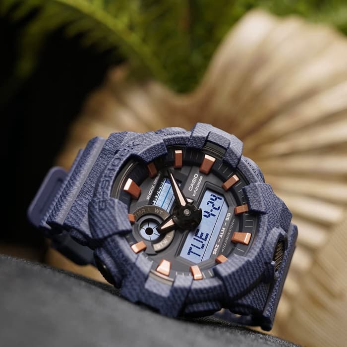 Jam Tangan Pria Casio G-Shock GA-700 DE Dark Blue Denim Original BM