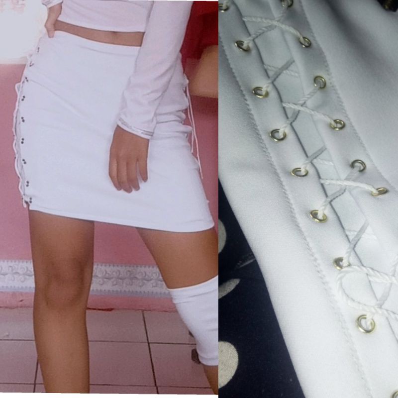 READY ROK PIERCING KPOP mini midi pencil skirt korean style costume dance cover kostum mata ayam