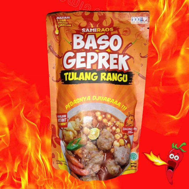 Baso geprek tulang rangu baso aci geprek soun seblak geprek produk samiraos bapper mantap boci emam