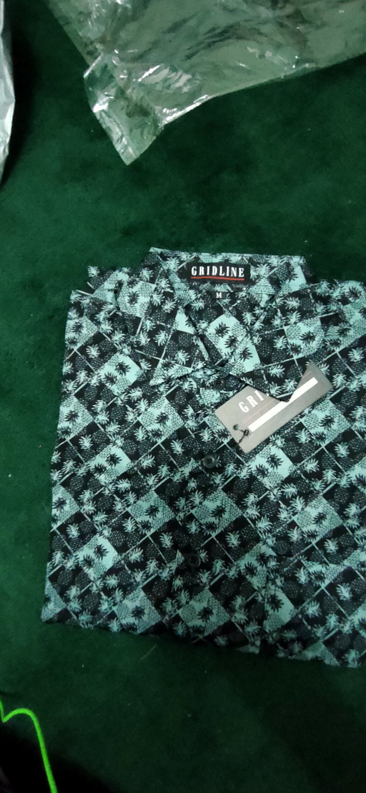 [gridline - R089 Blue] Kemeja Batik Pria Katun Lengan Pendek Regular Modern