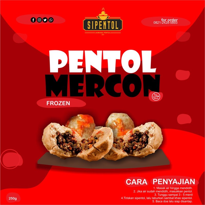 

Sipentol Frozen | Pentol daging isi merecon