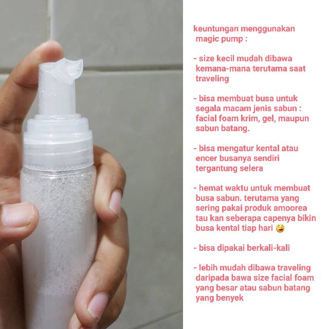 Magic Pump Pembuat Busa Facial Foam Maker Pembuat Busa Sabun Wajah Otomatis Botol Traveling