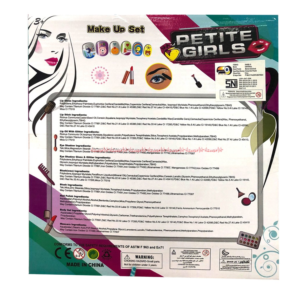 Petite Girls Make up Set Mainan Peralatan Make up Anak