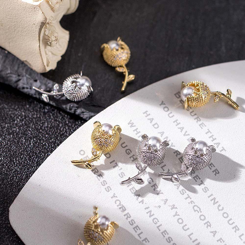 AUGUSTINA Agustina Nail Art Rhinestones 1Pc Fashion Mutiara Ornamen Kuku Permata Perhiasan Kristal Mengkilap Nail Art Dekorasi