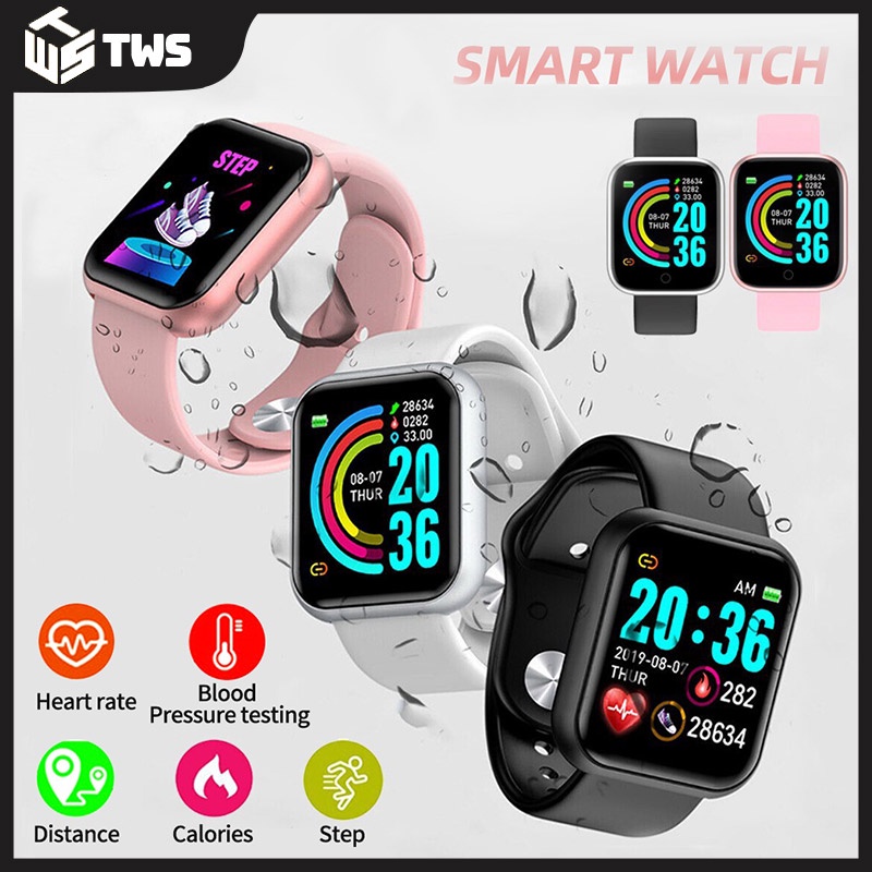 Y68 Smart Watch D20 Jam Pintar Tahan Air IP68 Monitor Denyut Jantung Tes Kalori