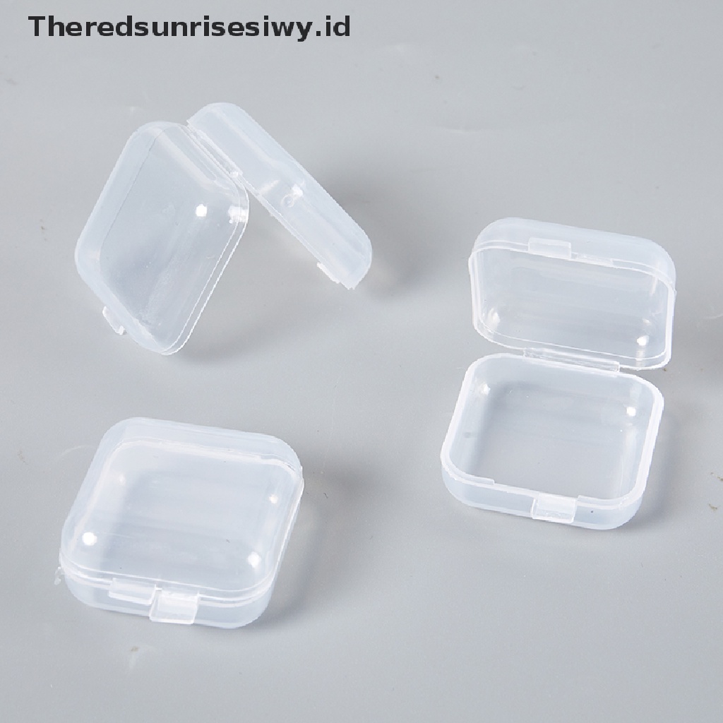 # Alat Rumah Tangga # 10pcs Kotak Penyimpanan Perhiasan Anting Cincin Mini Bahan Plastik Transparan