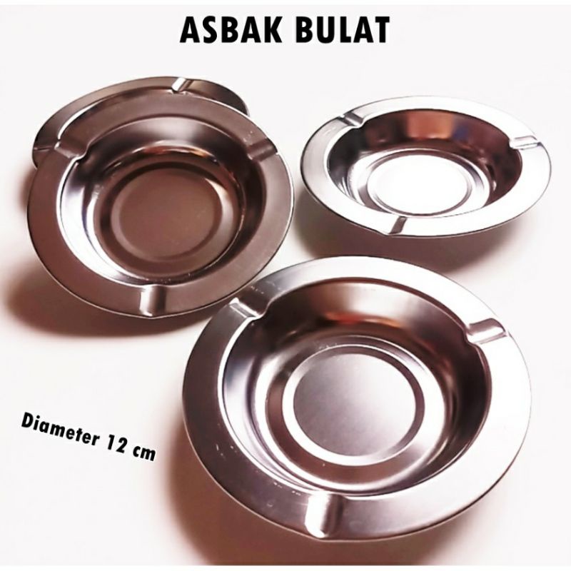 Asbak rokok stainless bundar bulat