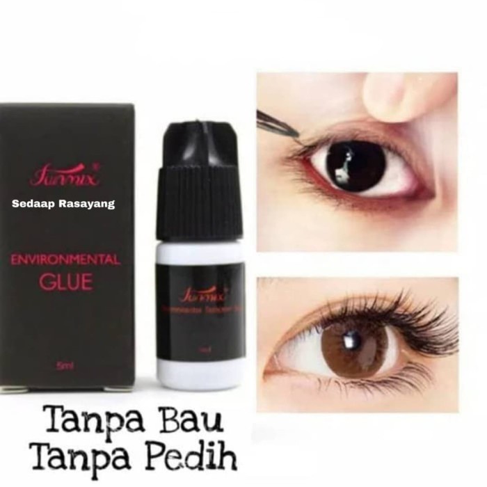 ༺ COD AKTIF ༻ FunMix Black Eyelash Extension Glue Lem Bulu Mata tidak Pedih di Mata