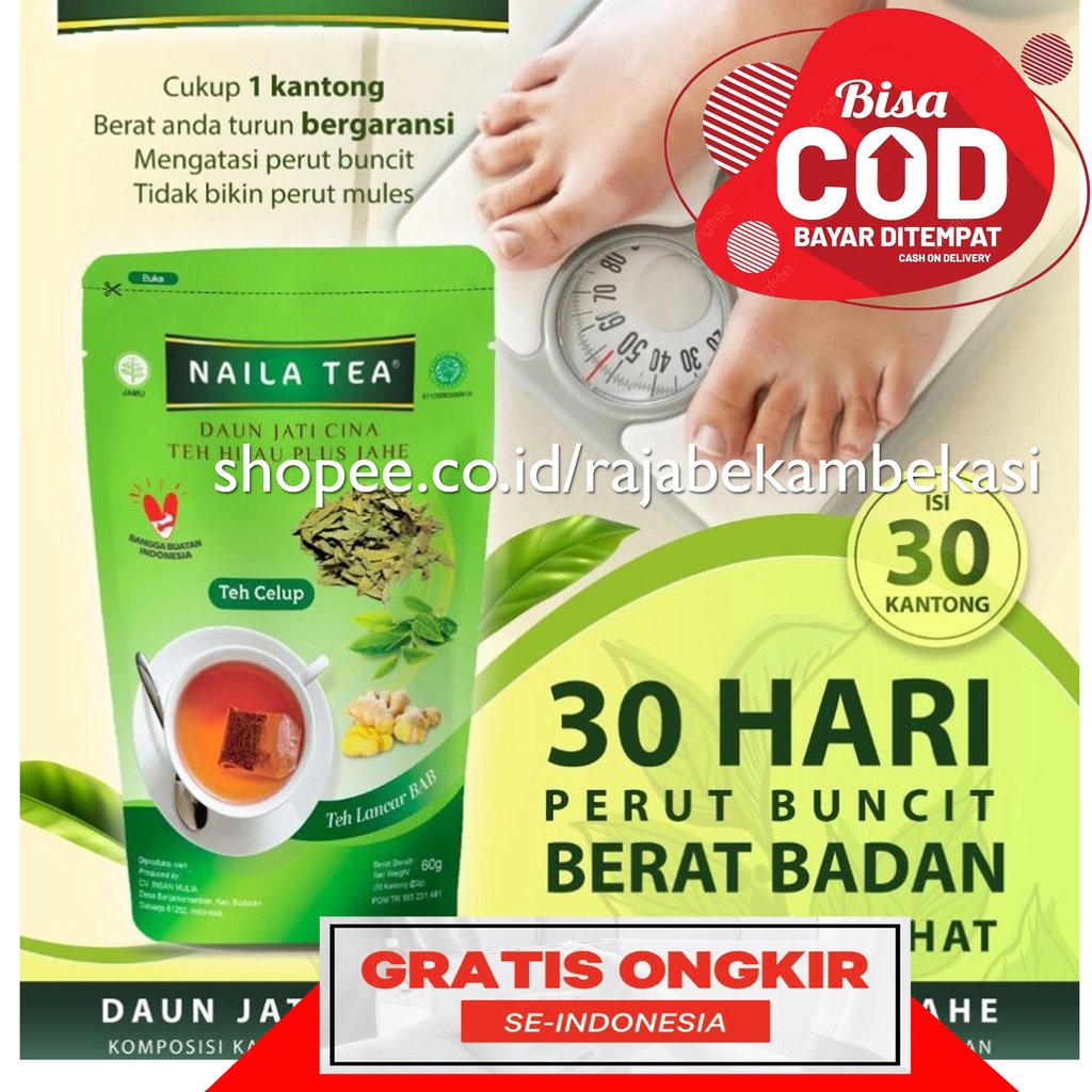 Naila Tea Peluntur Lemak - DAUN JATI CINA PLUS JAHE