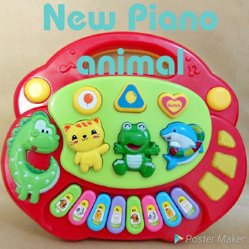 MAINAN ANAK CEWEK COWOK PEREMPUAN PIANO BINATANG BATERAI