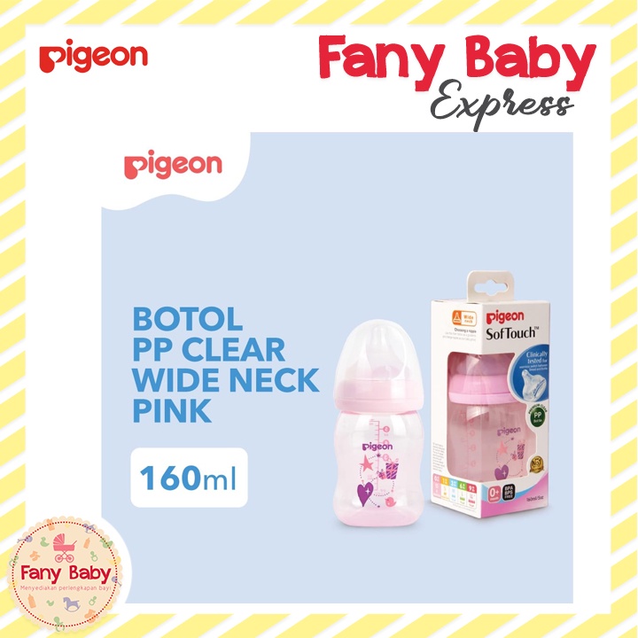 PIGEON BOTTLE PP CLEAR WIDE NECK 160ML