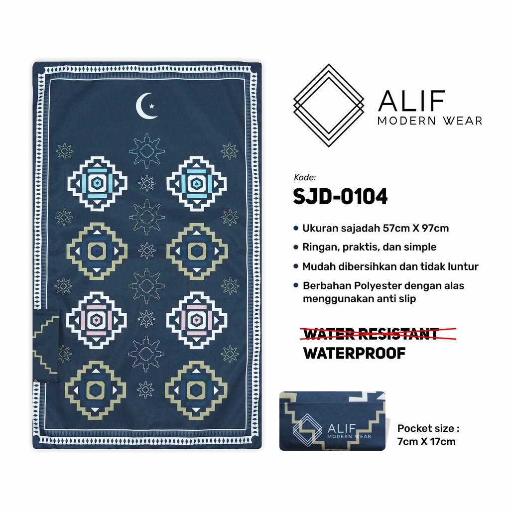 ALIF SAJADAH TRAVEL / SAKU / PORTABLE / WATERPROOF ( ALIF MODERN WEAR SJD-0104 )