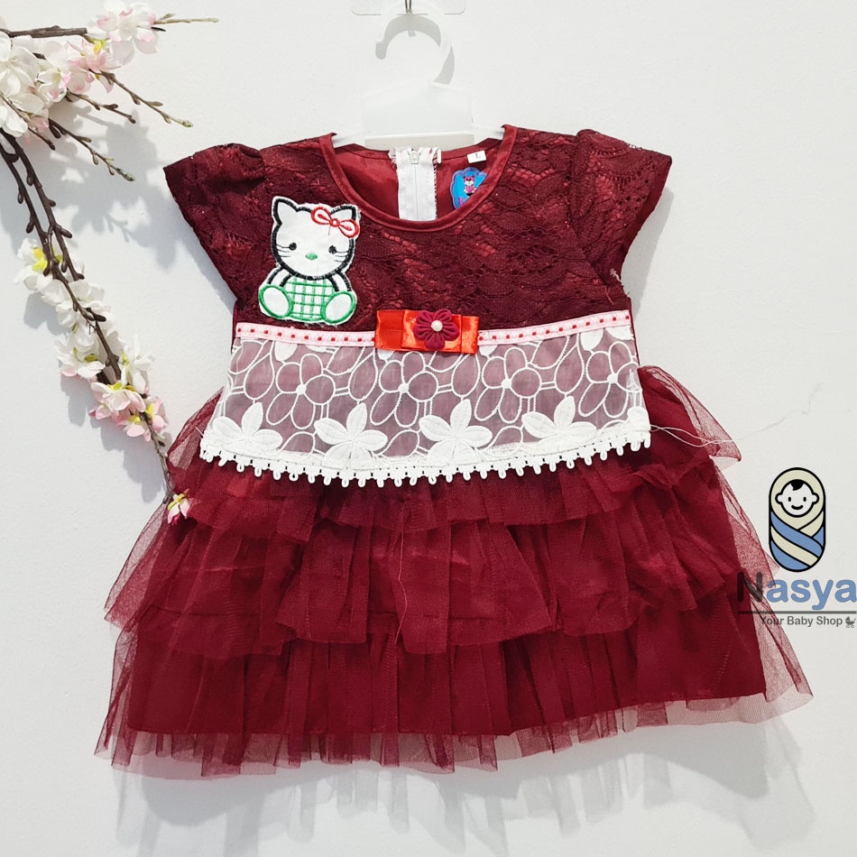 [KK-021] Gaun pesta anak bayi perempuan / Dress renda bayi keren usia 0-6 bulan