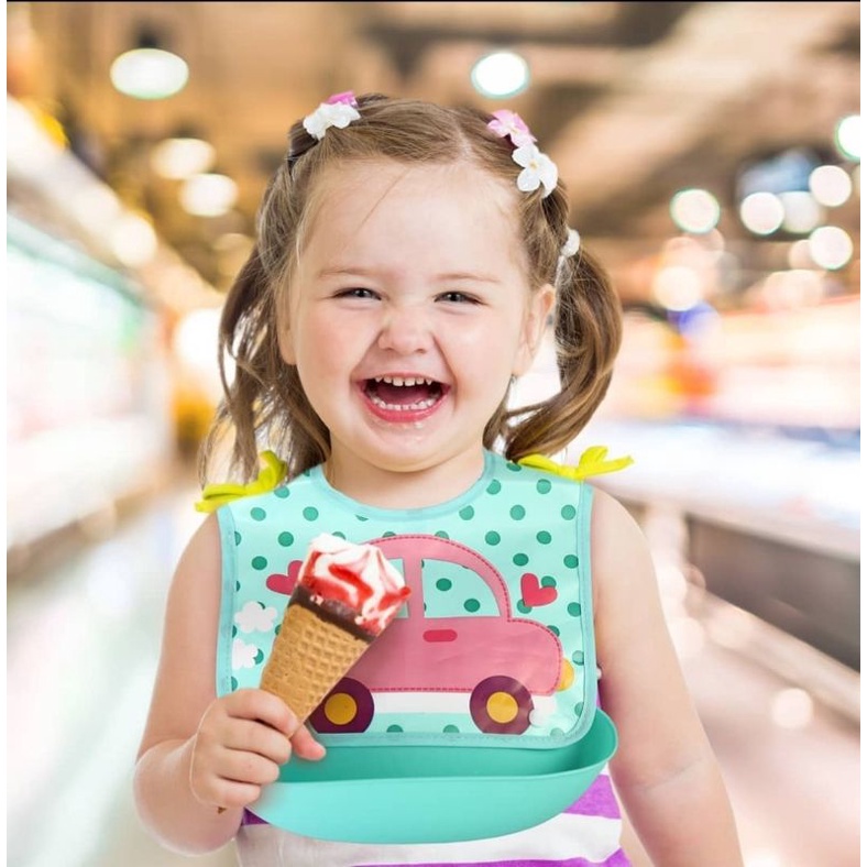 lov me❤  Baby Safe BIB02 - Foldable BIB with crumb catcher Slabber - celemek bayi